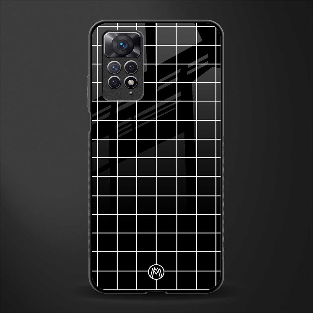 classic grid dark edition glass case for redmi note 11 image