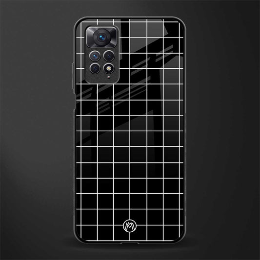 classic grid dark edition glass case for redmi note 11 image