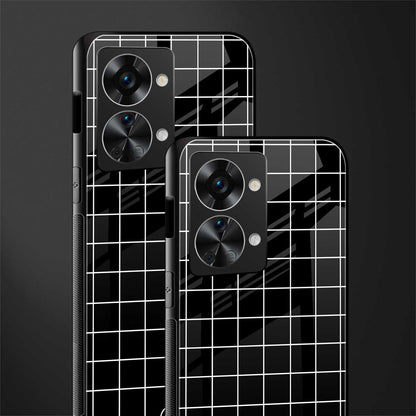 classic grid dark edition glass case for phone case | glass case for oneplus nord 2t 5g