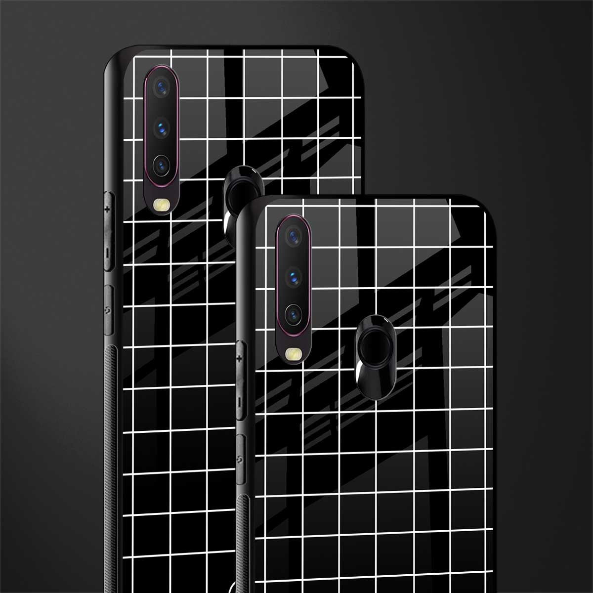 classic grid dark edition glass case for vivo y17 image-2