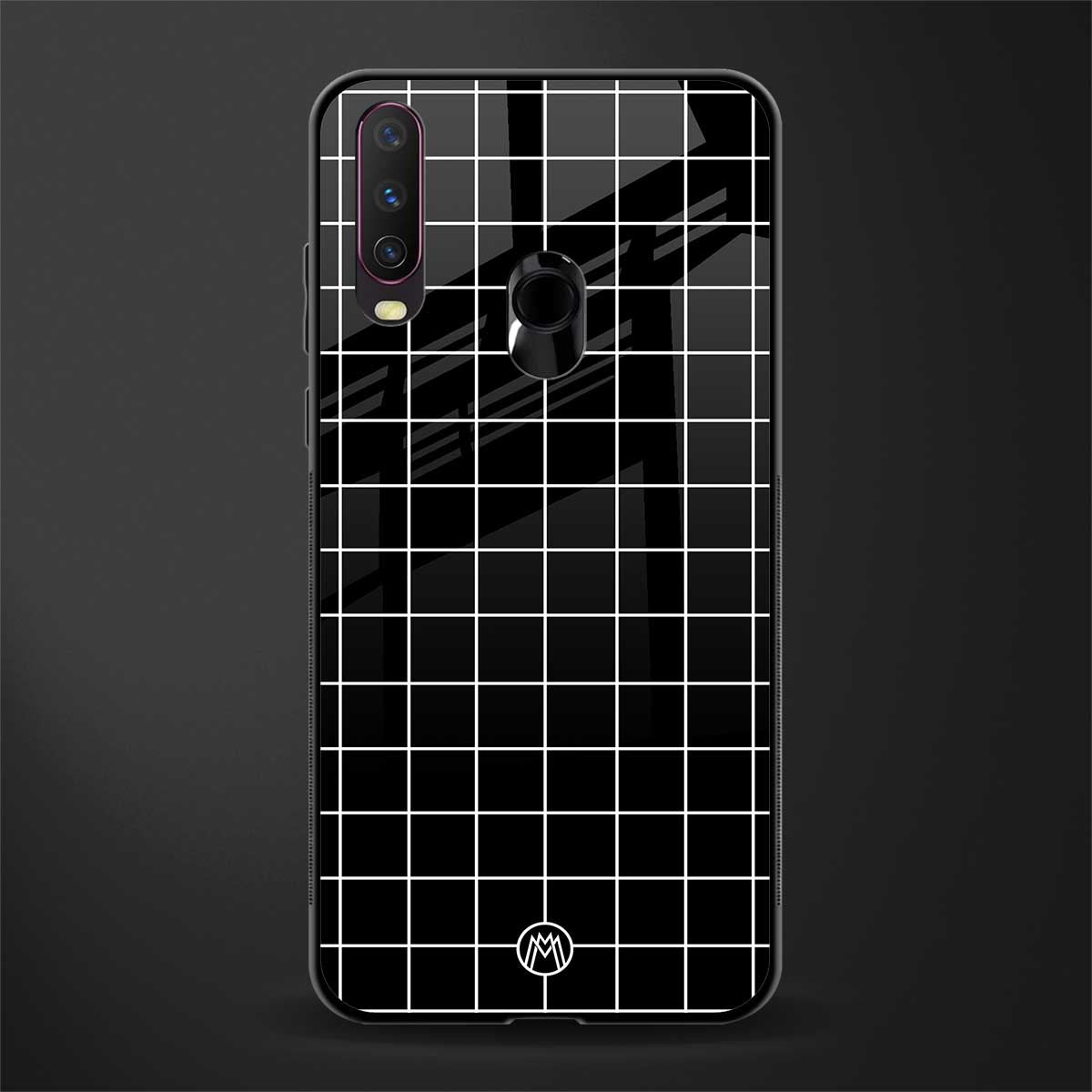 classic grid dark edition glass case for vivo y12 image