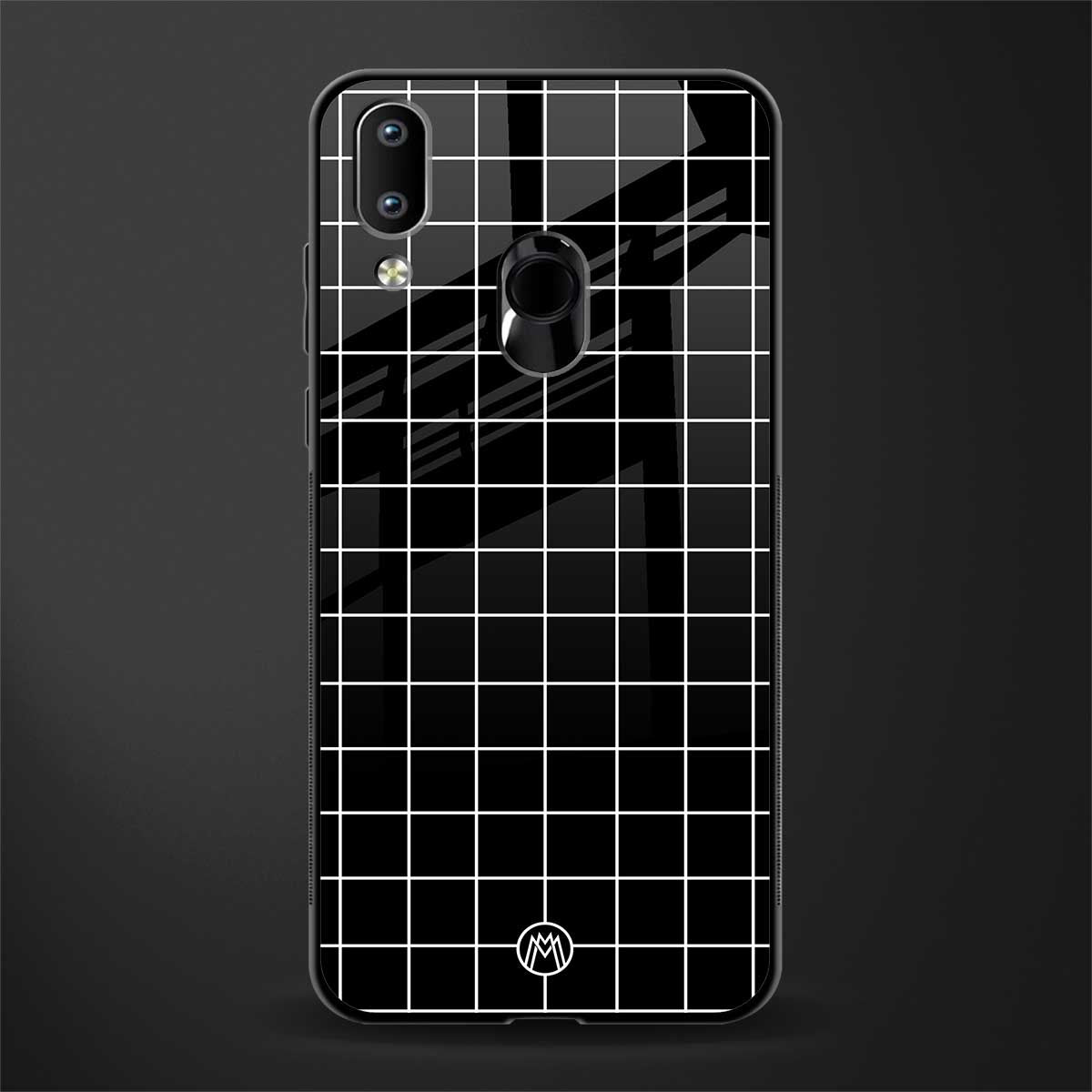 classic grid dark edition glass case for vivo y91 image