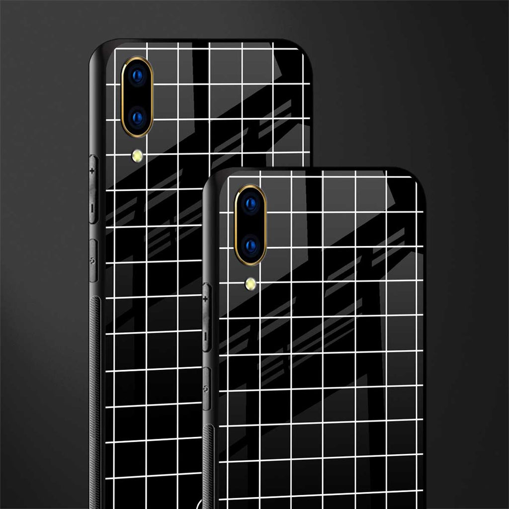 classic grid dark edition glass case for vivo v11 pro image-2