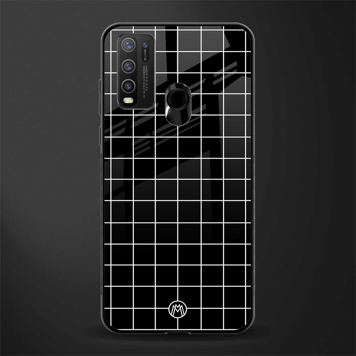 classic grid dark edition glass case for vivo y30 image