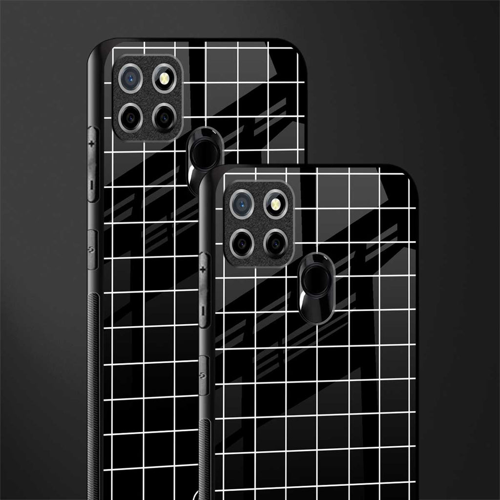 classic grid dark edition glass case for realme narzo 30a image-2