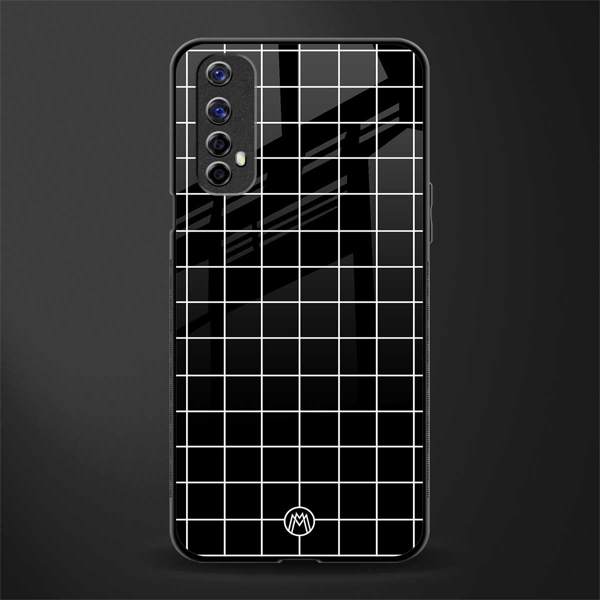 classic grid dark edition glass case for realme 7 image