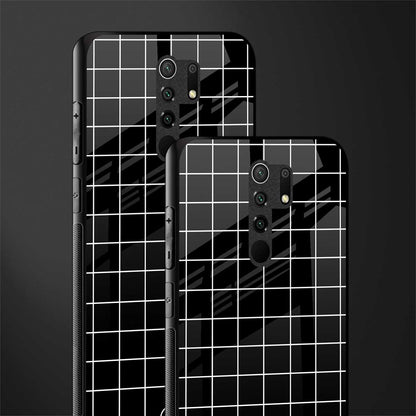 classic grid dark edition glass case for redmi 9 prime image-2