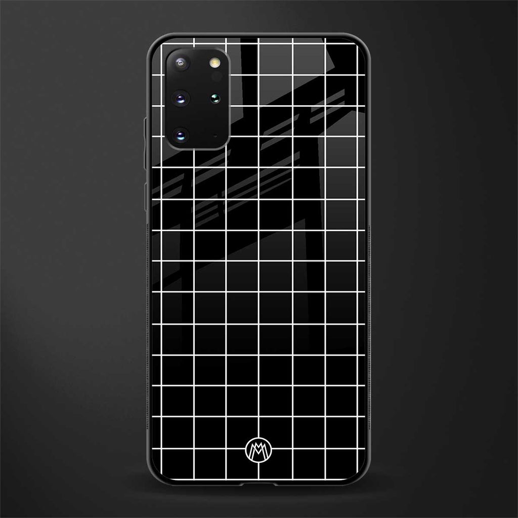 classic grid dark edition glass case for samsung galaxy s20 plus image
