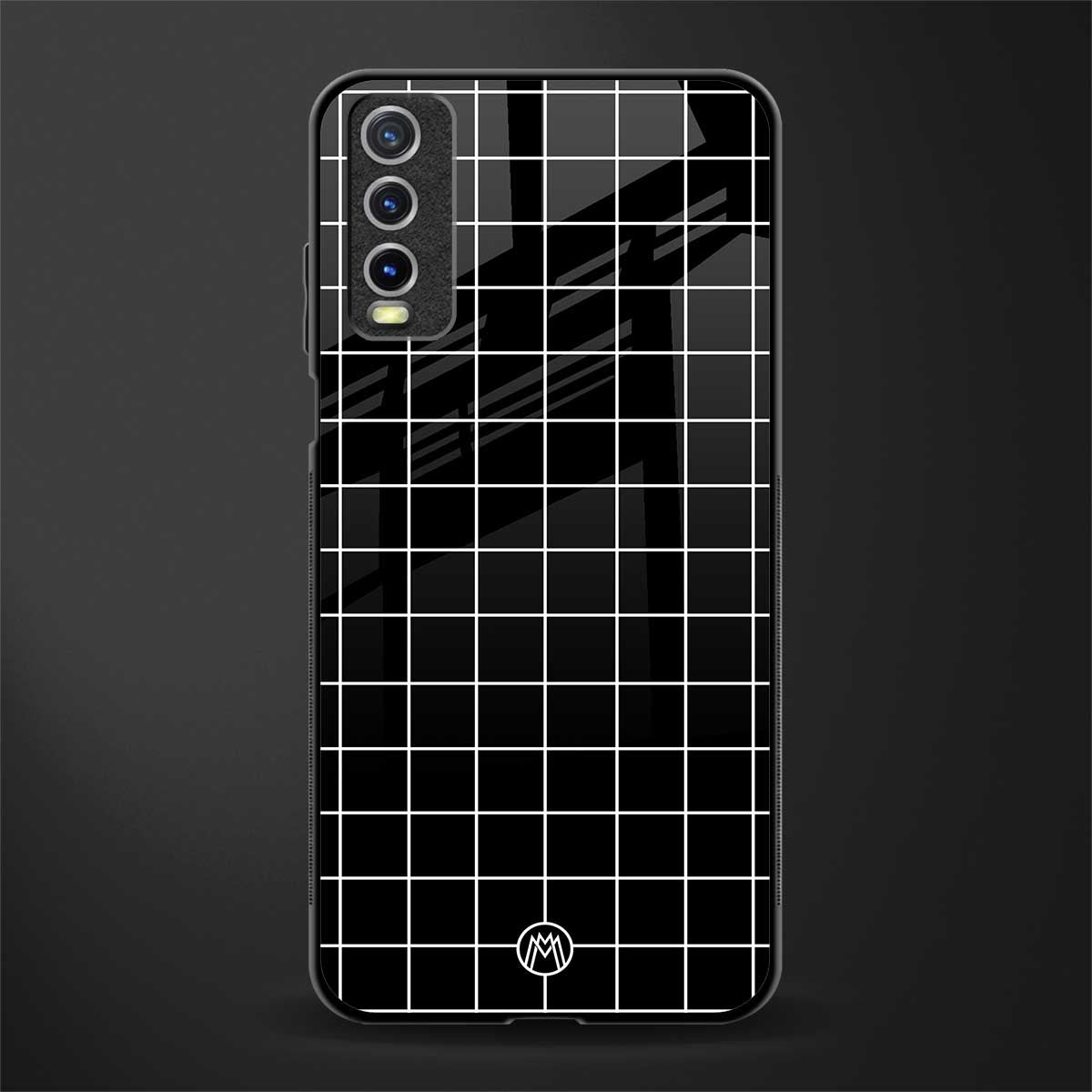 classic grid dark edition glass case for vivo y20i vivo y20t image