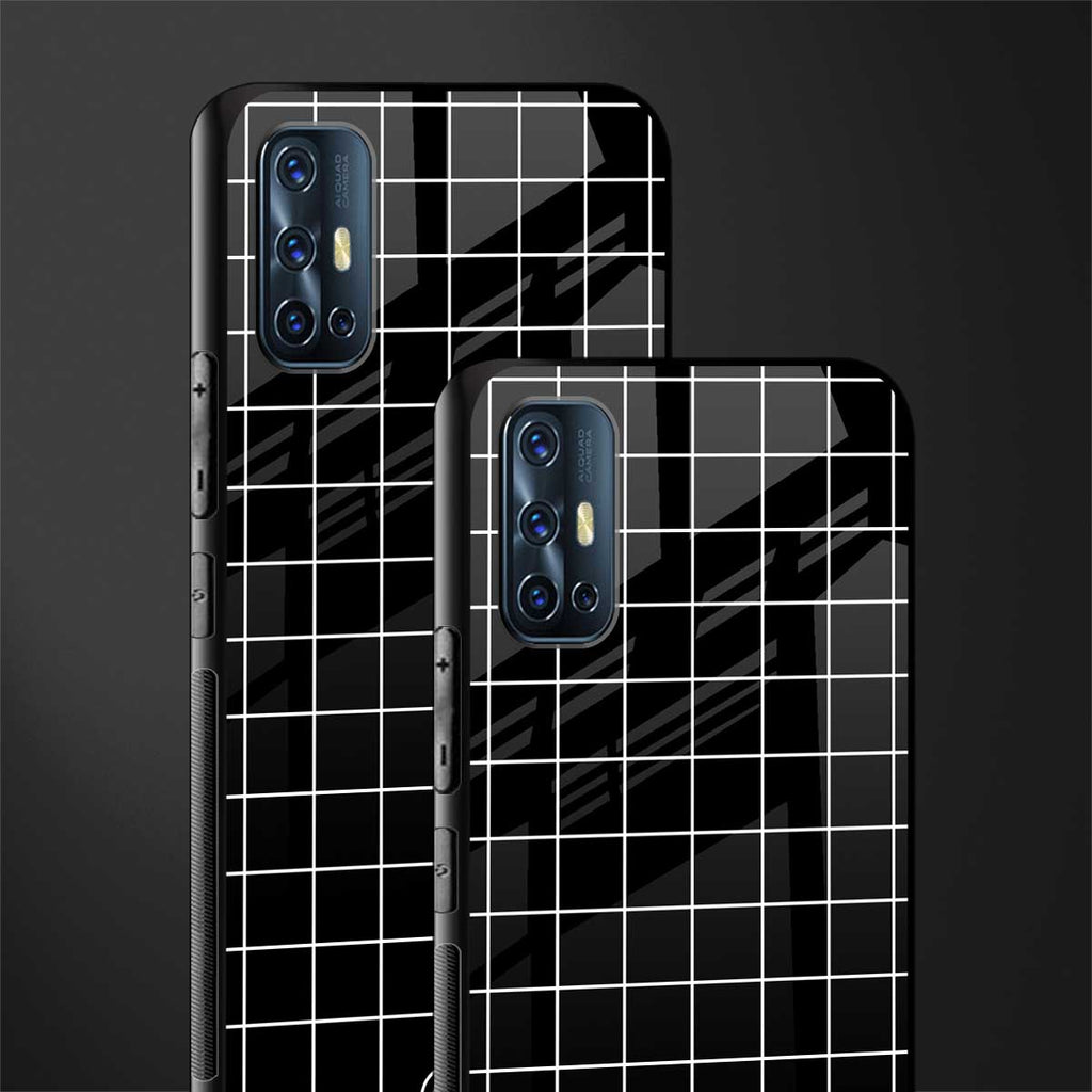 classic grid dark edition glass case for vivo v17 image-2