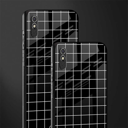 classic grid dark edition glass case for redmi 9i image-2