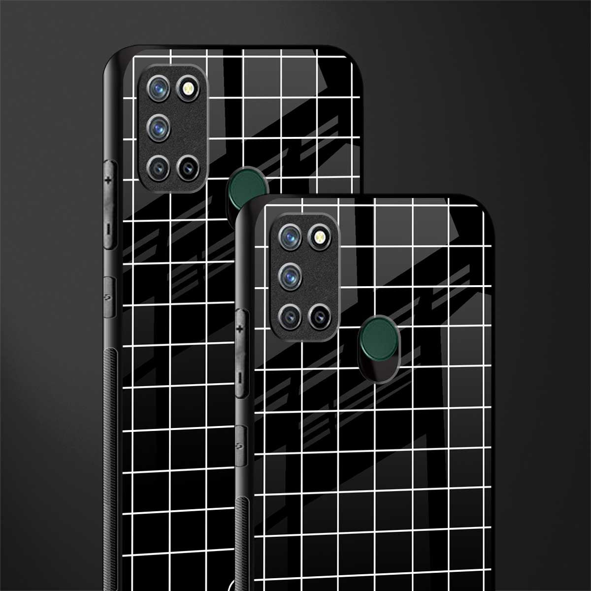 classic grid dark edition glass case for realme 7i image-2
