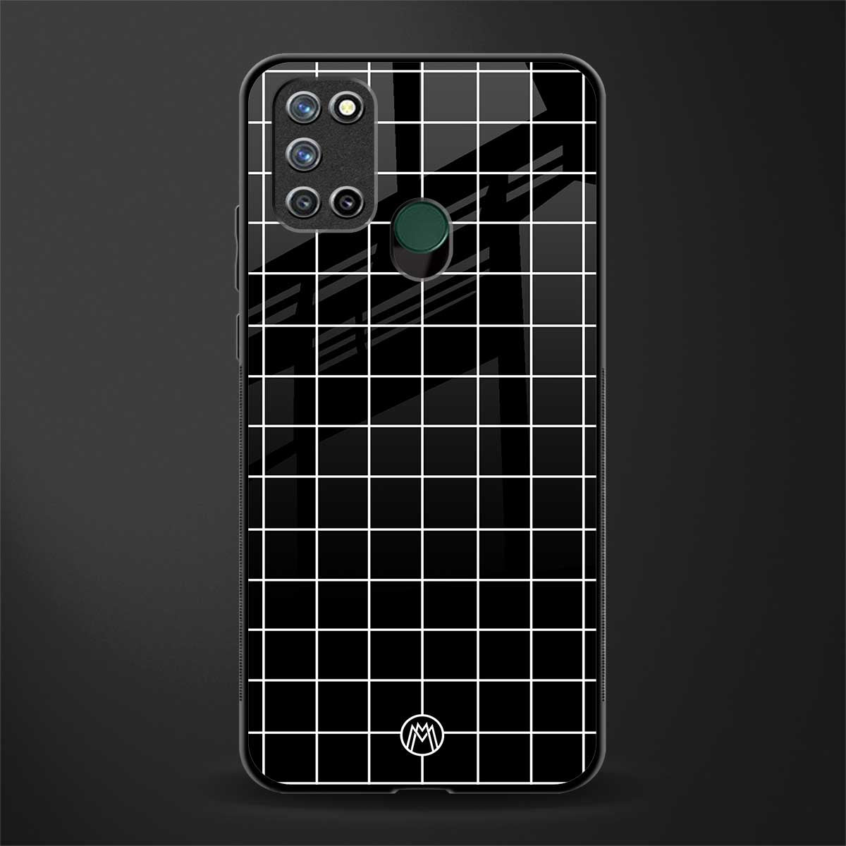 classic grid dark edition glass case for realme 7i image