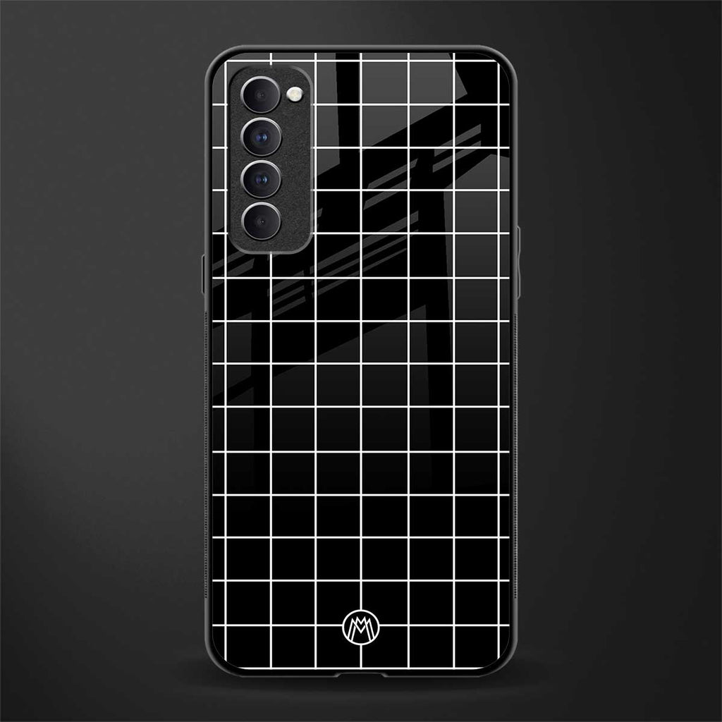 classic grid dark edition glass case for oppo reno 4 pro image