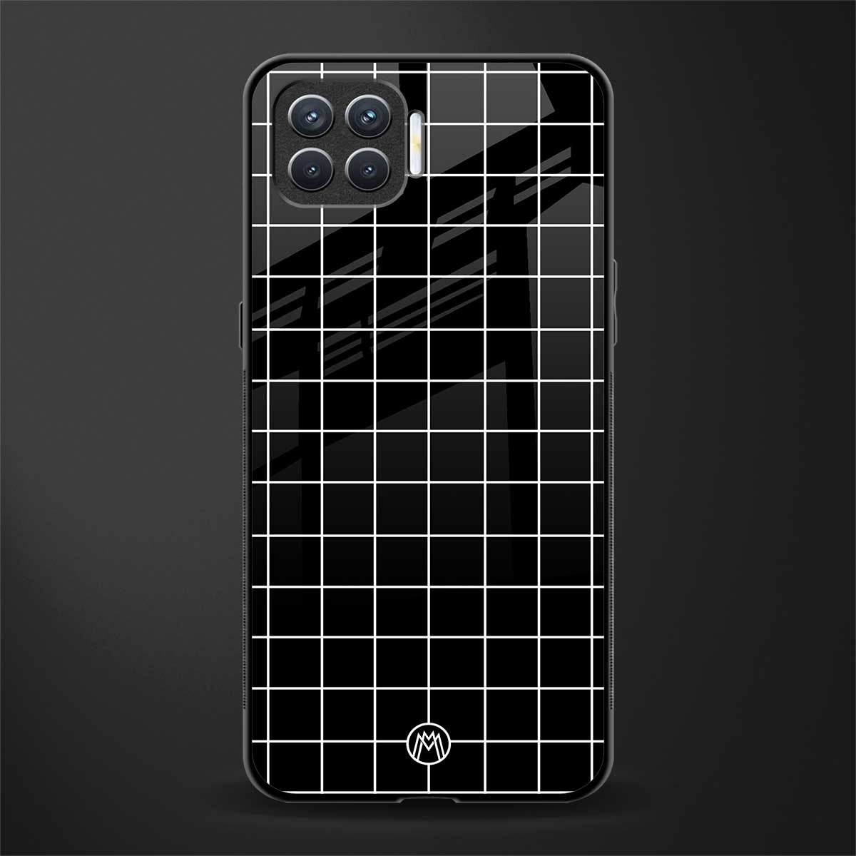 classic grid dark edition glass case for oppo f17 pro image