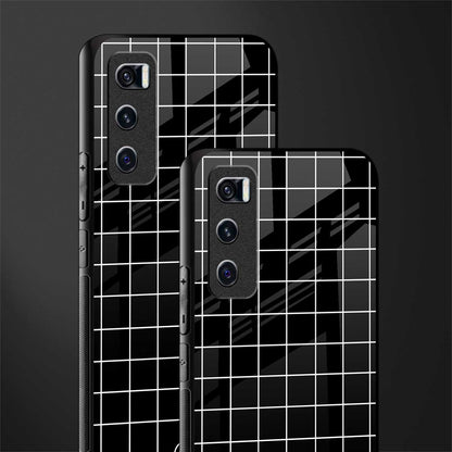 classic grid dark edition glass case for vivo v20 se image-2