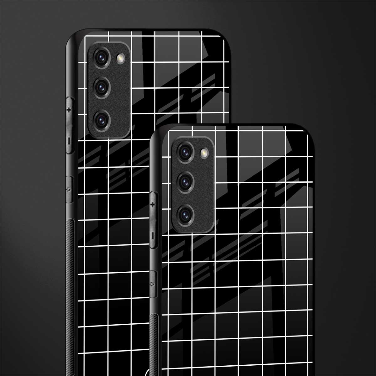 classic grid dark edition glass case for samsung galaxy s20 fe image-2