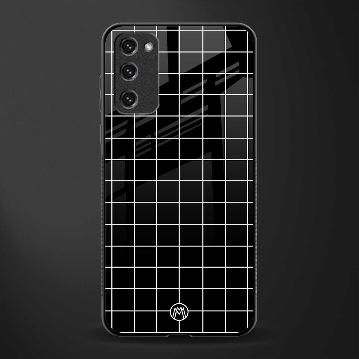 classic grid dark edition glass case for samsung galaxy s20 fe image