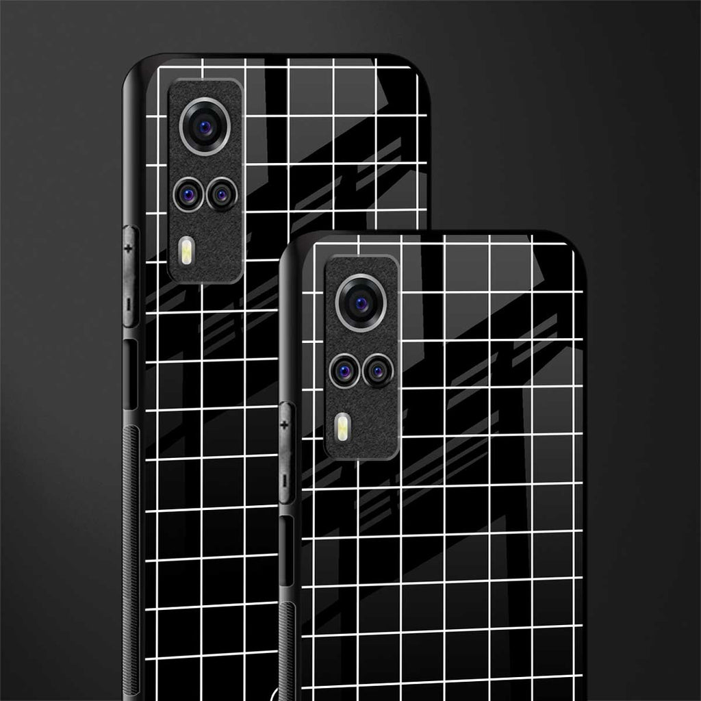 classic grid dark edition glass case for vivo y53s image-2