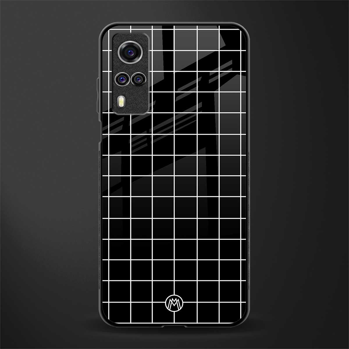 classic grid dark edition glass case for vivo y53s image