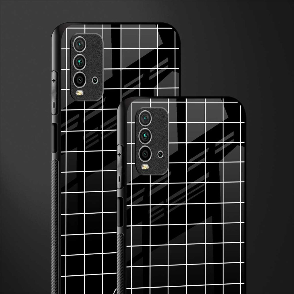 classic grid dark edition glass case for redmi 9 power image-2