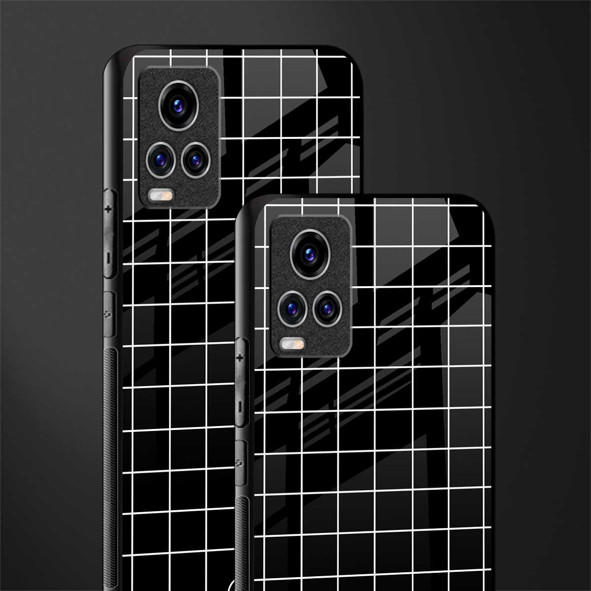 classic grid dark edition glass case for vivo v20 pro image-2