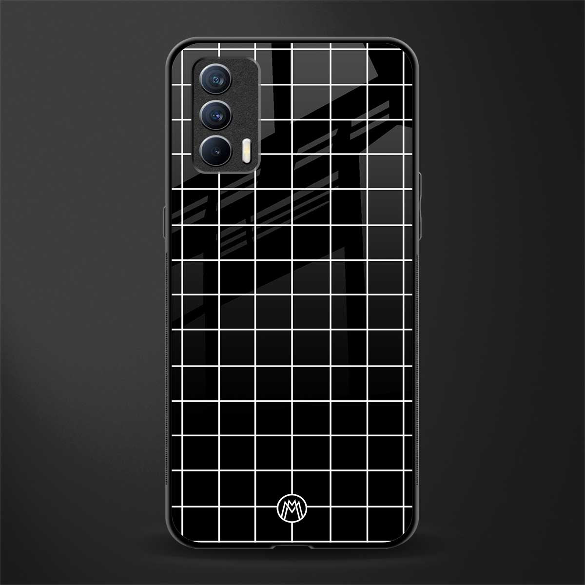 classic grid dark edition glass case for realme x7 image