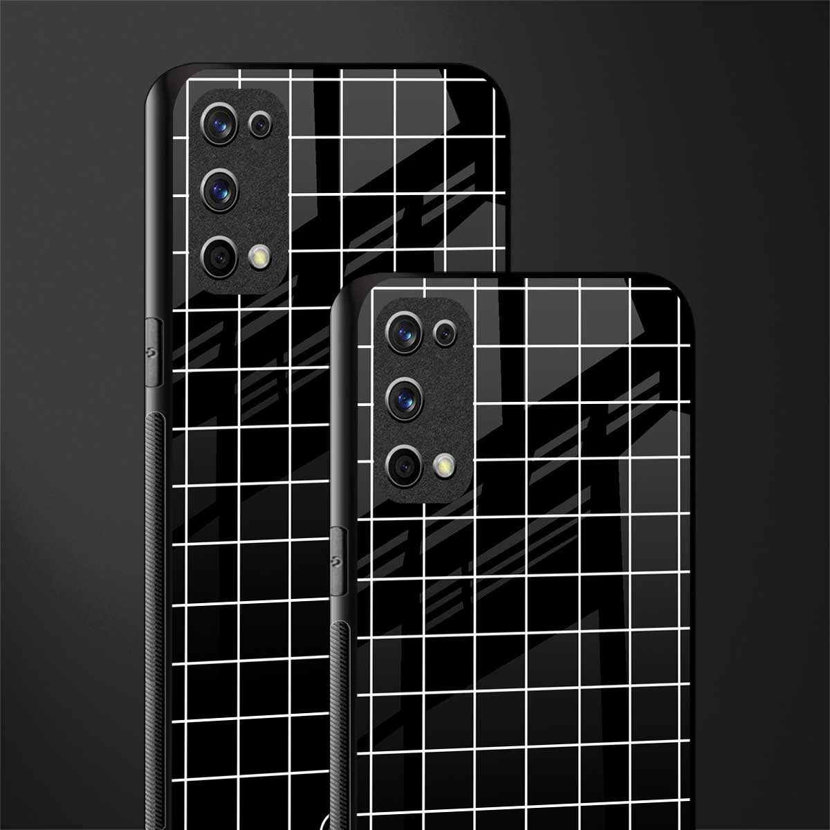 classic grid dark edition glass case for realme x7 pro image-2