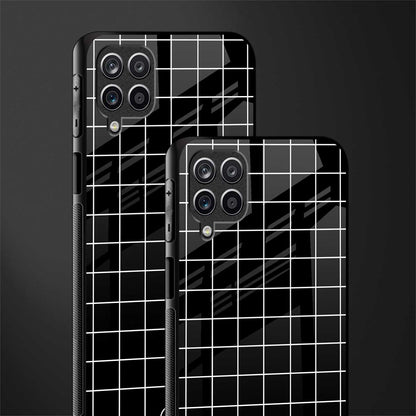 classic grid dark edition glass case for samsung galaxy m12 image-2