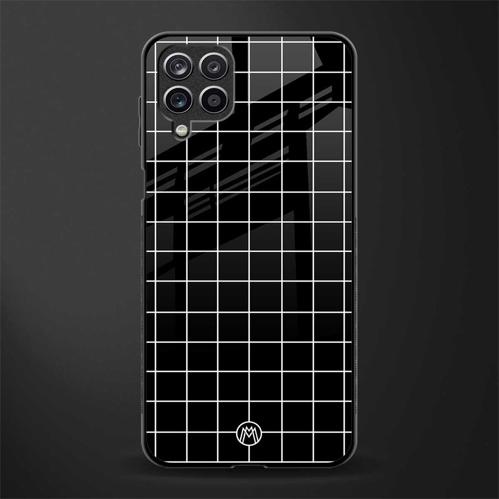 classic grid dark edition glass case for samsung galaxy a12 image