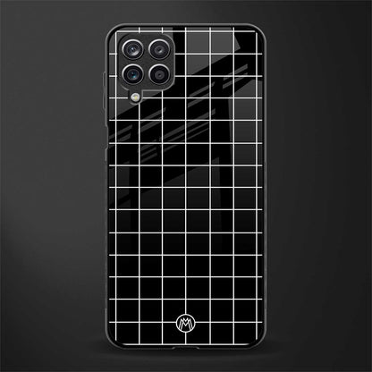classic grid dark edition glass case for samsung galaxy m12 image