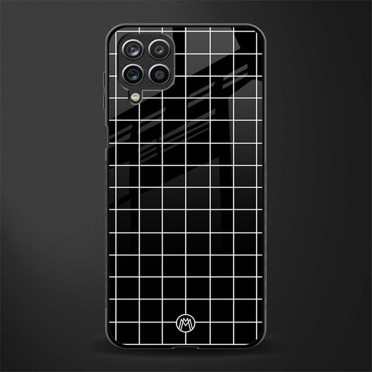 classic grid dark edition glass case for samsung galaxy m12 image