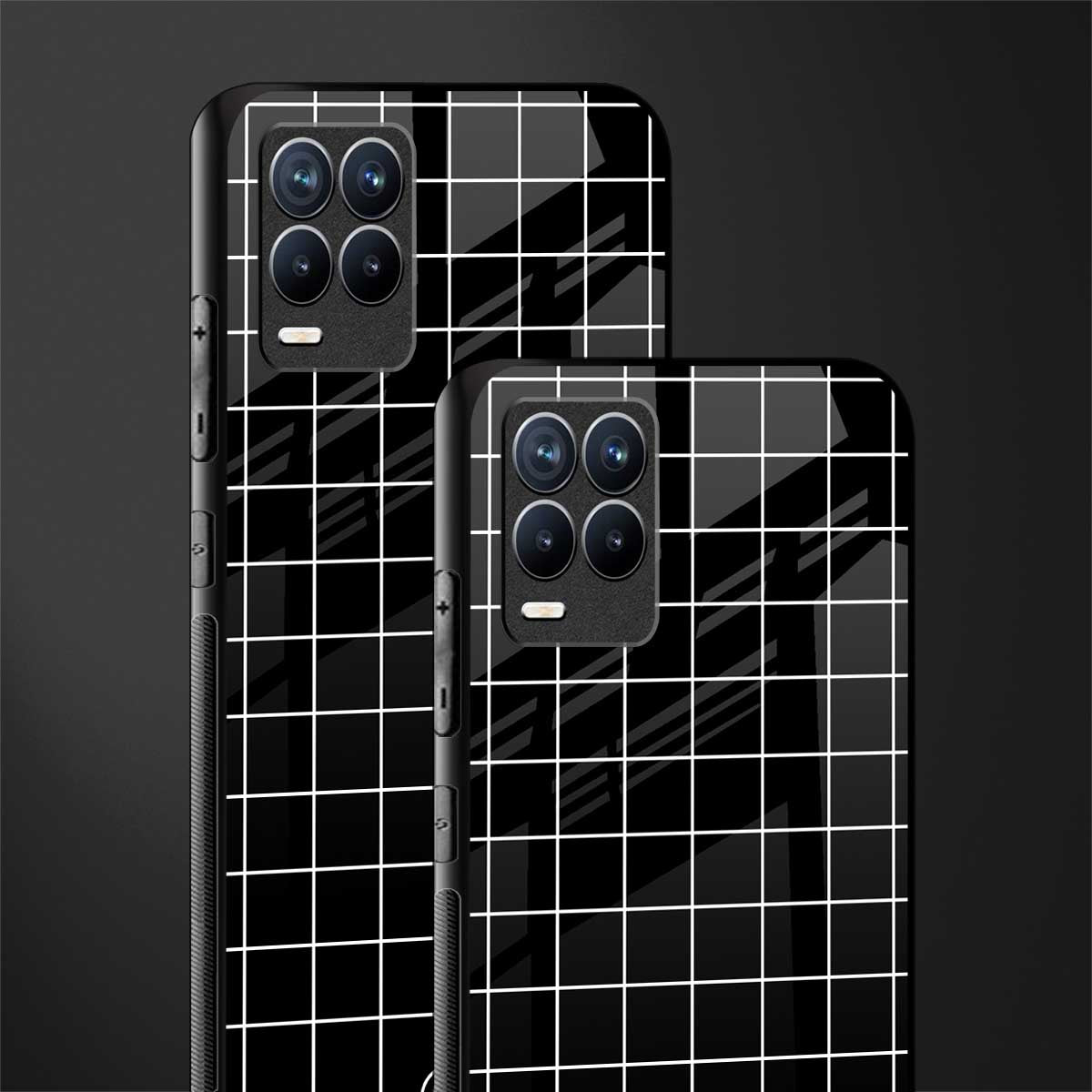classic grid dark edition glass case for realme 8 pro image-2