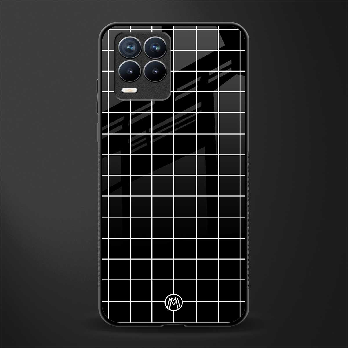 classic grid dark edition glass case for realme 8 pro image