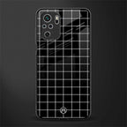 classic grid dark edition glass case for redmi note 10 image
