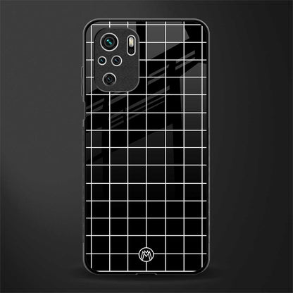 classic grid dark edition glass case for redmi note 10 image