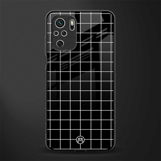 classic grid dark edition glass case for redmi note 10s image