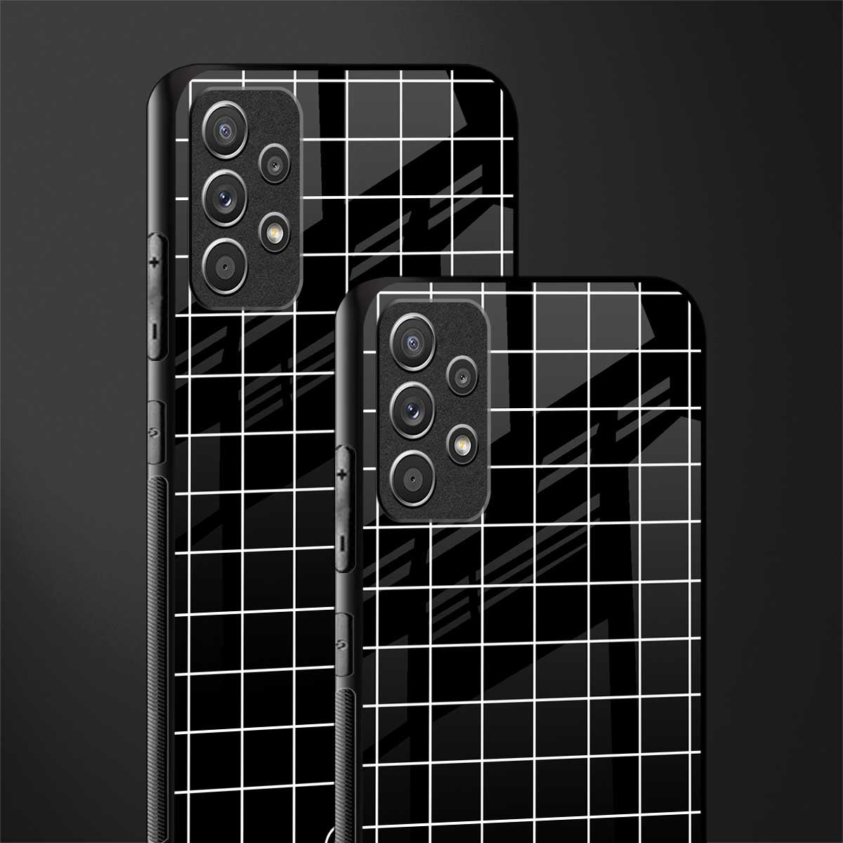 classic grid dark edition glass case for samsung galaxy a52 image-2