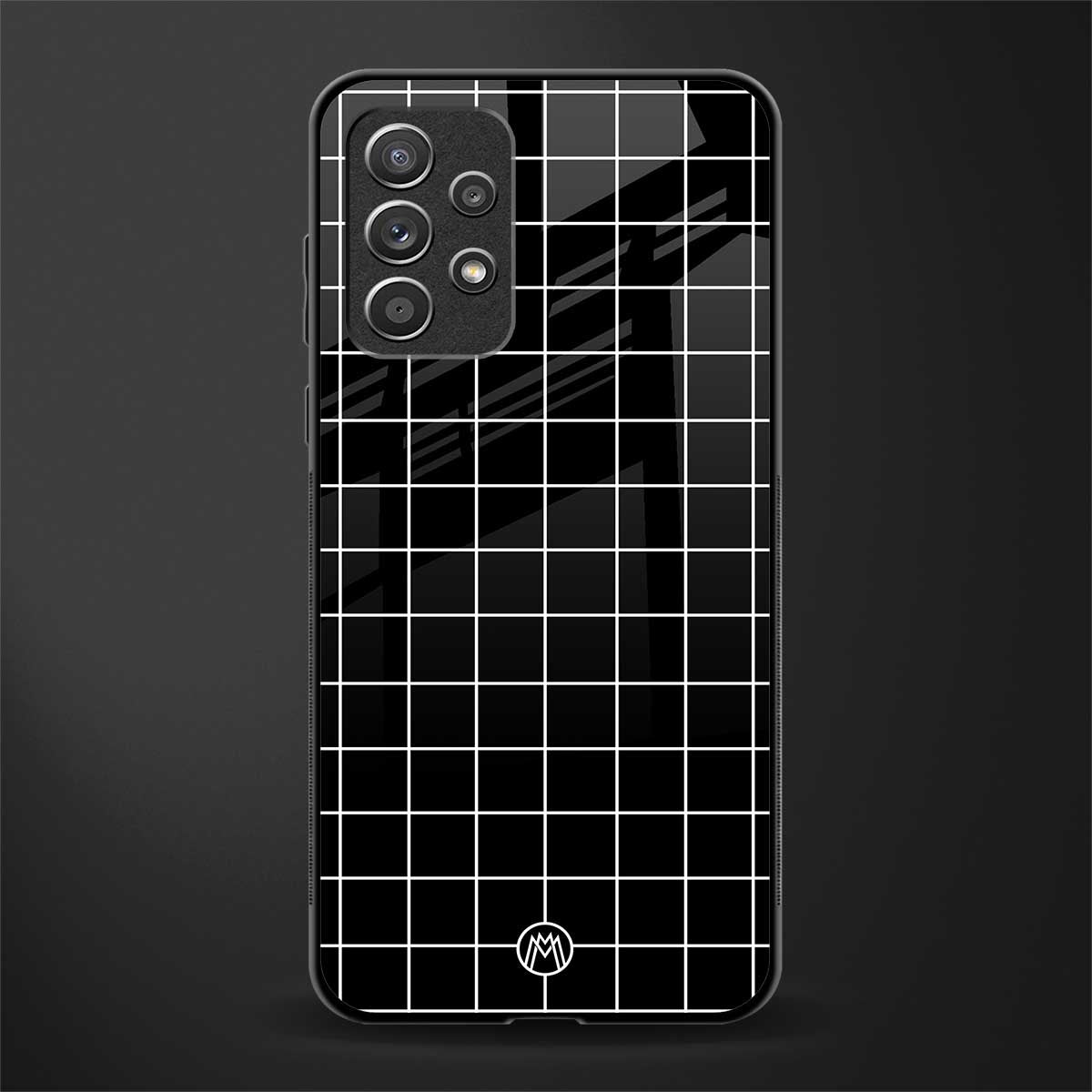 classic grid dark edition glass case for samsung galaxy a52 image