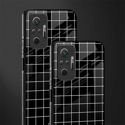 classic grid dark edition glass case for redmi note 10 pro image-2
