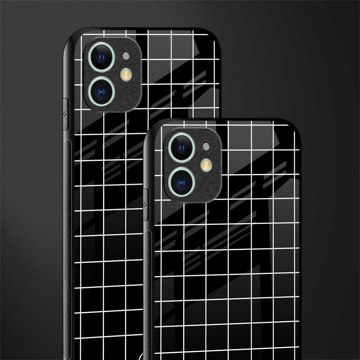 classic grid dark edition glass case for iphone 11 image-2
