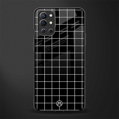 classic grid dark edition glass case for oneplus 9r image