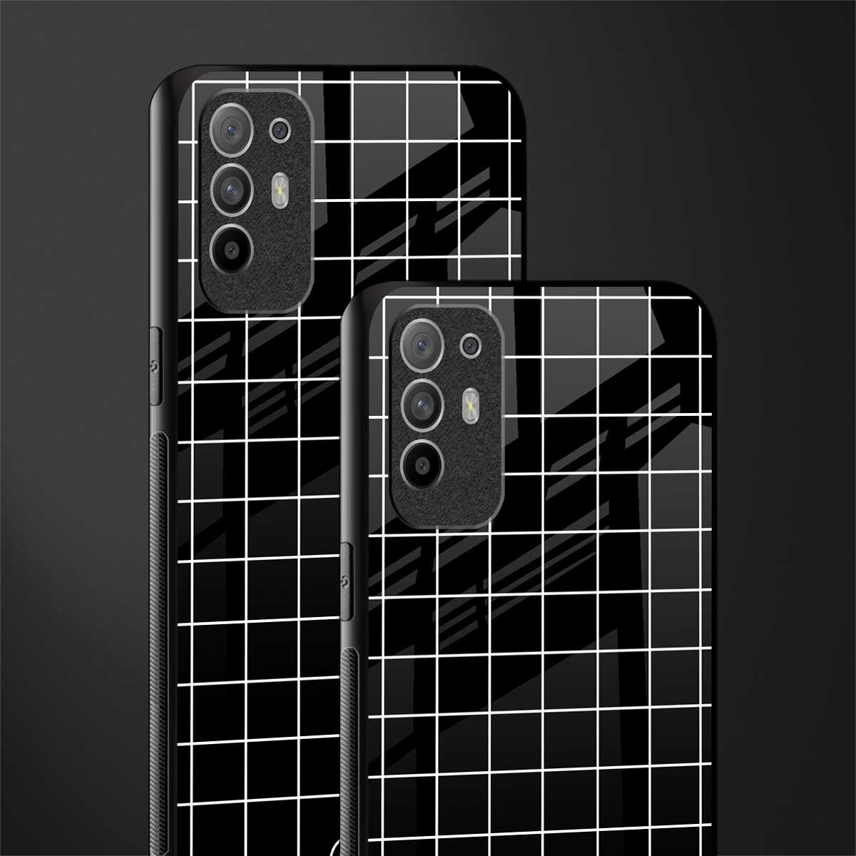 classic grid dark edition glass case for oppo f19 pro plus image-2