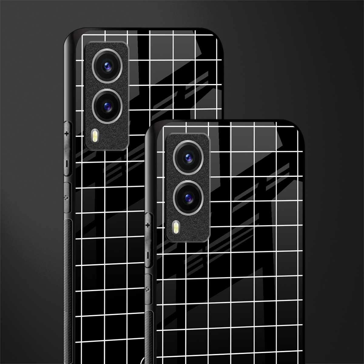 classic grid dark edition glass case for vivo v21e 5g image-2