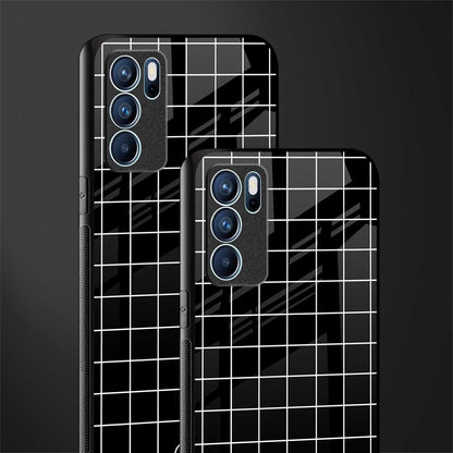 classic grid dark edition glass case for oppo reno6 5g image-2