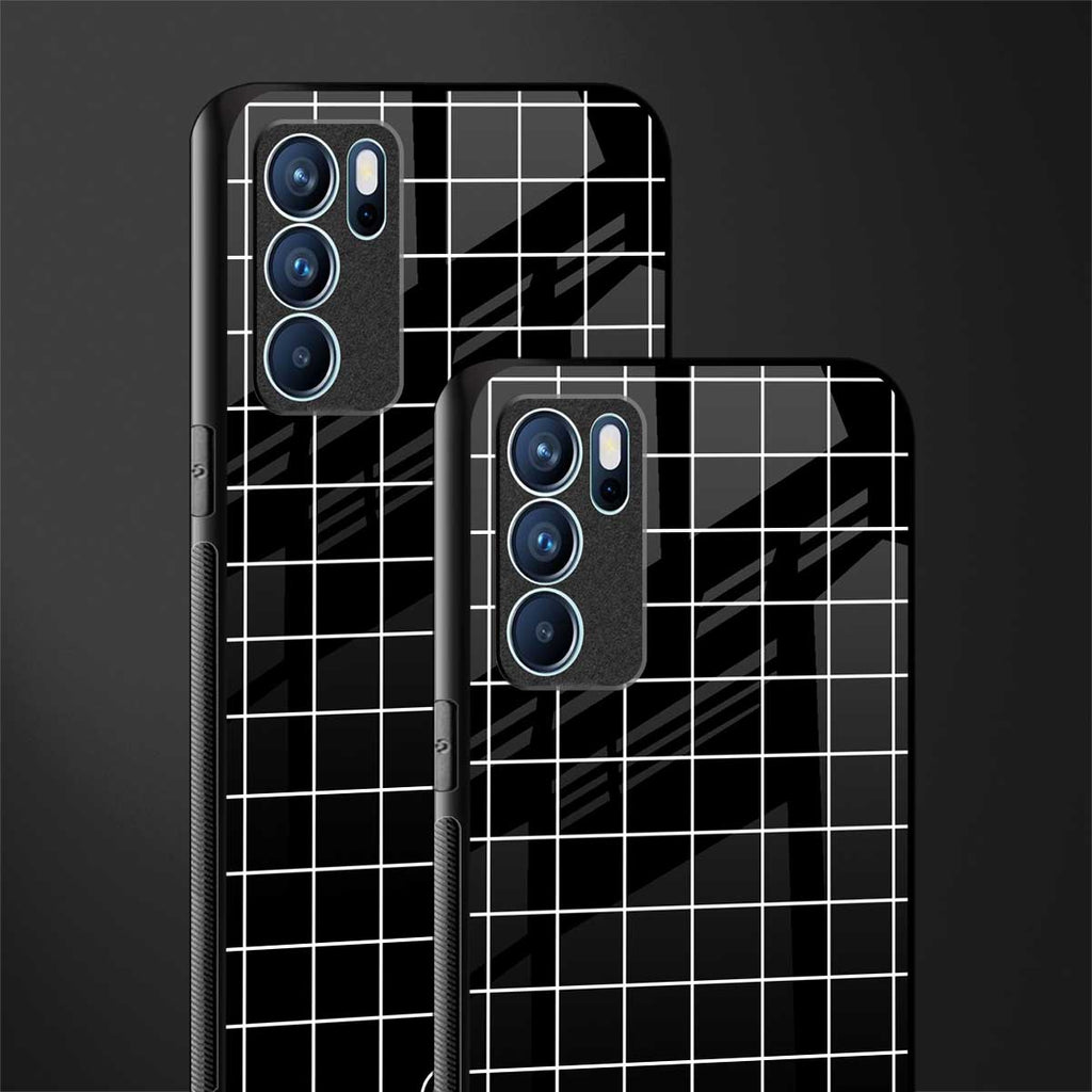 classic grid dark edition glass case for oppo reno6 pro 5g image-2