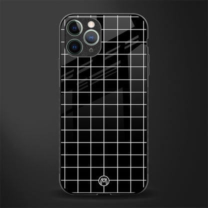 classic grid dark edition glass case for iphone 11 pro image
