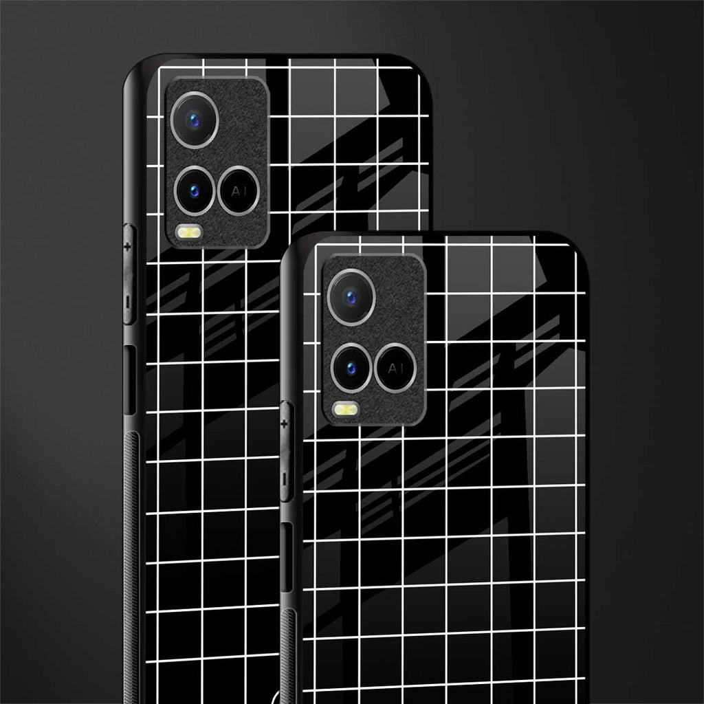 classic grid dark edition glass case for vivo y21t image-2