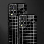 classic grid dark edition glass case for vivo y21s image-2