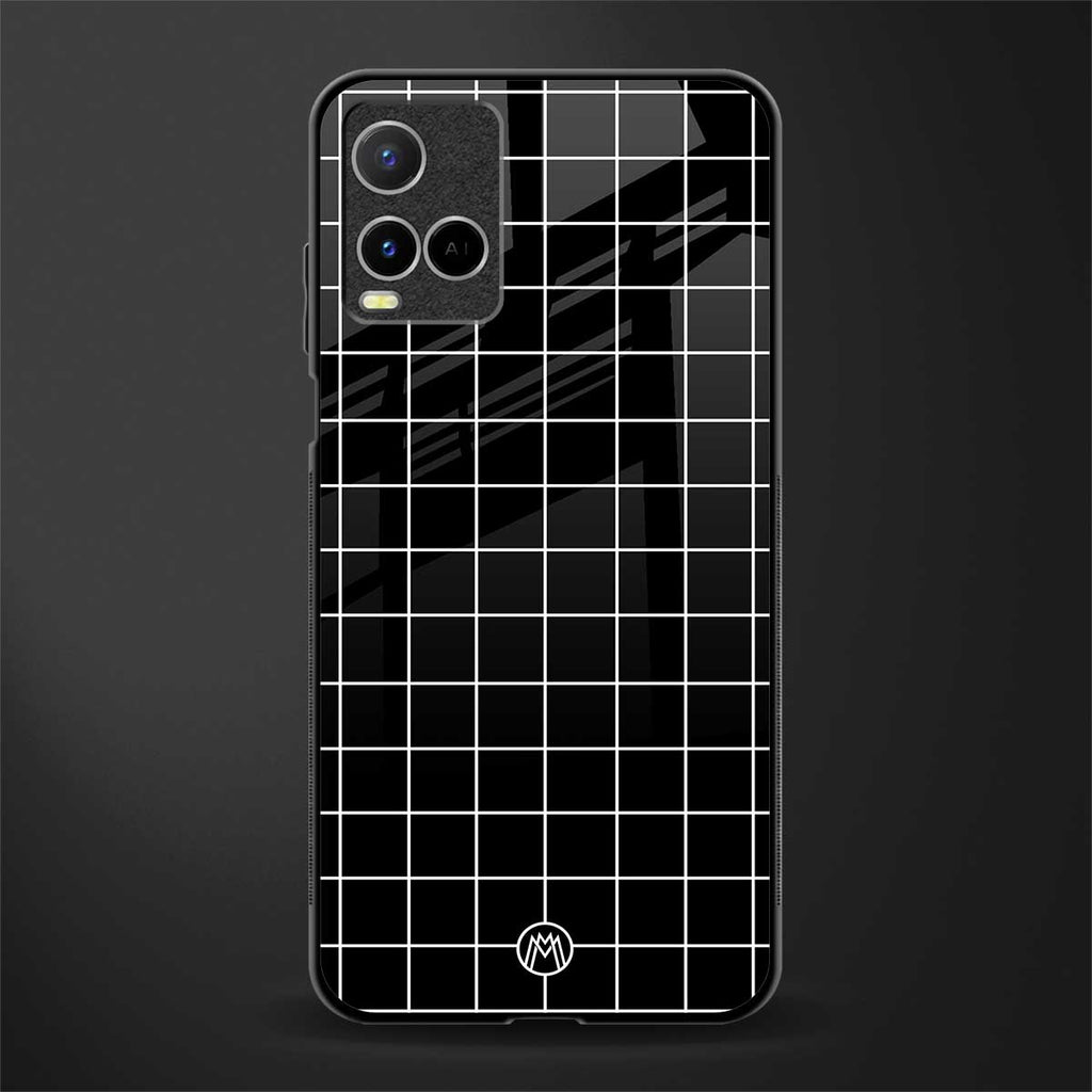 classic grid dark edition glass case for vivo y21s image